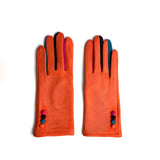 Gloves velvet multicolor practical orange