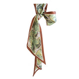 Small satin scarf olive green design