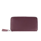 Leather wallet tassel burgundy