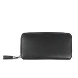 Leather wallet tassel Black
