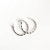 Silver Hoop Earrings with bamboo design, made with high quality stainless steel  