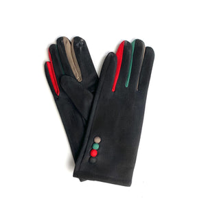 Gloves multicolor trio black taupe burgundy